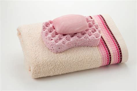 soft towel stock image image  pink care cleanliness