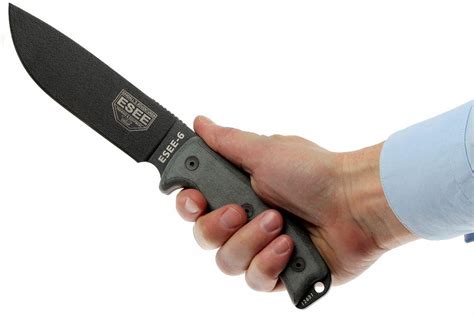 esee model  black blade grey handle p ko survival knife  sheath advantageously