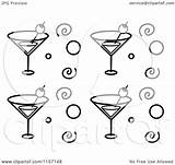 Martini Glass Cartoon Glasses Coloring Vector Cocktail Margarita Clip Clipart Circles Spirals Pattern Background Outlined Cocktails Template Pages sketch template