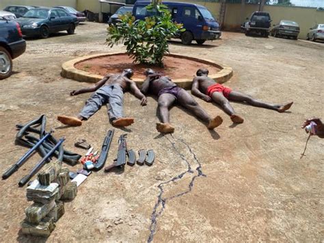photo anambra police display dead bodies of suspected