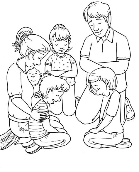 family praying coloring page  printable coloring pages  kids
