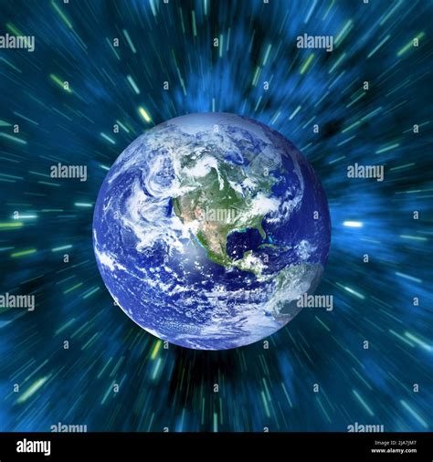 planet earth moving  space time stock photo alamy