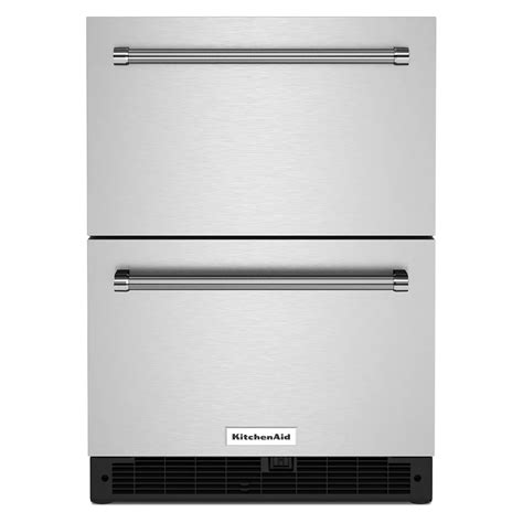 kitchenaid  stainless steel undercounter double drawer refrigerator  home depot canada