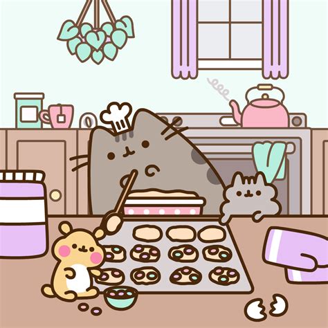 baking cookies pusheen  cat photo  fanpop
