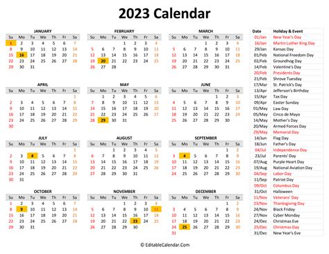 printable calendar  holidays