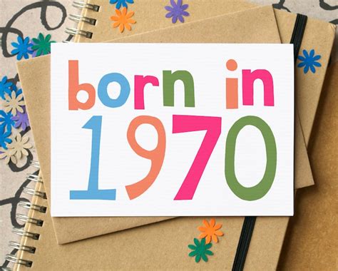 Born In 1970 Fiftieth Birthday Card Etsy