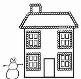Coloring House Christmas Lights Book Kids Advertisement Coloringpagebook sketch template