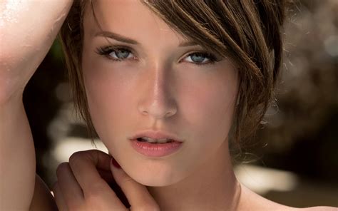 brunettes women close up eyes blue eyes malena morgan faces wallpapers
