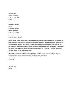 printable sample letter  resignation form resignation template