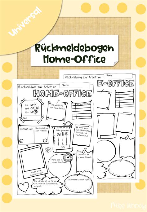 rueckmeldebogen home office homeschooling