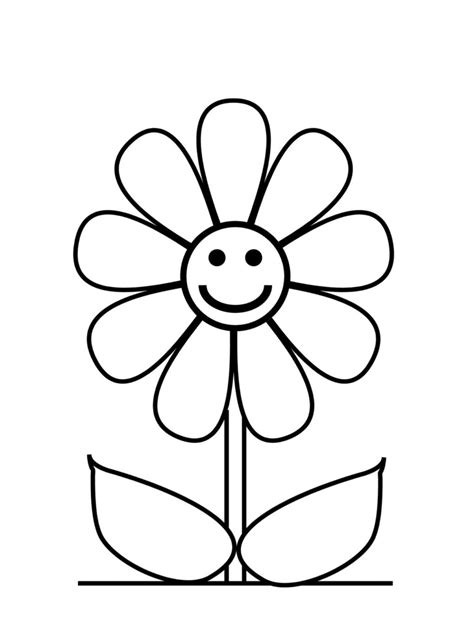 flower outlines  coloring clipart