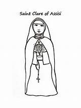 Clare St Assisi Coloring Saints sketch template