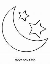 Moon Coloring Star Pages Stars Printable sketch template