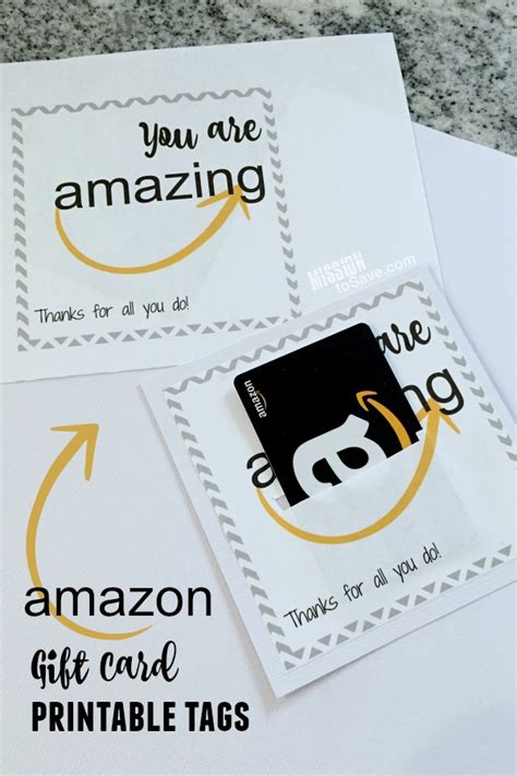 amazon gift card printable perfect  teacher gifts mission  save