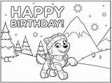 Paw Patrol Birthday Coloring Pages Happy Respect Color Printable Cards Kids Card Everest Printables Party Cake Print Invitations Sheets 1st sketch template