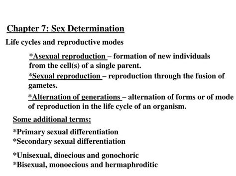 Ppt Chapter 7 Sex Determination Powerpoint Presentation