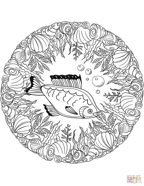 fish mandala coloring page  printable coloring pages