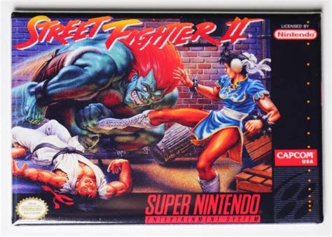 super nintendo snes street fighter 2 fridge magnet video game box