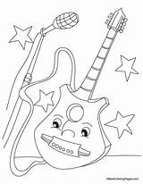 Coloring Guitar Pages Electric Colouring Printable Color Popular Template Coloringhome sketch template