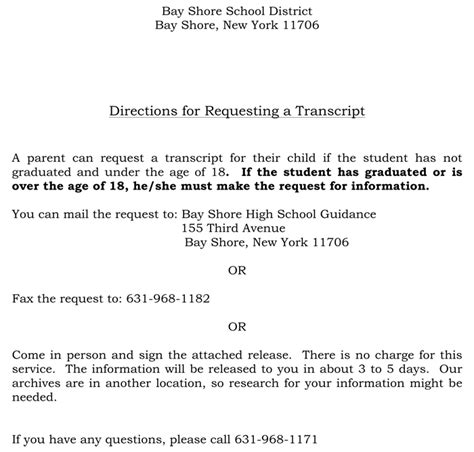 College Transcript Request Letter Sample