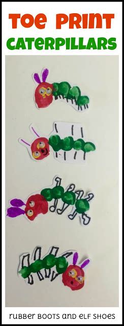 toe print caterpillars    images print classroom crafts