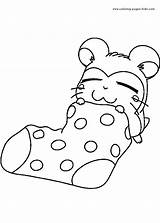 Coloring Pages Hamtaro Color Cartoon Printable Sheets Character Kids Print Book sketch template