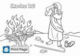 Bush Coloring Exodus Clipart Moses Burning Bible Book Template Monochrome Arm Vector Vectors Pdf sketch template