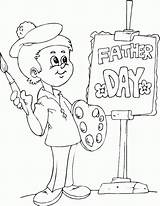 Coloring Painter Fathers Father Finished Gif Kids sketch template