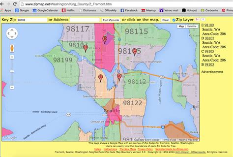 Seattle Area Zip Code Map