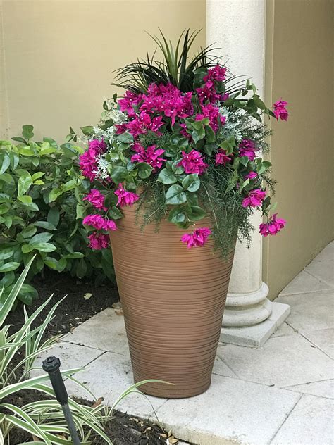 outdoor faux flowers  planters