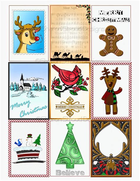 whimsical christmas printable collage sheet printable collage sheet