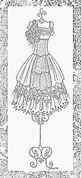 Coloring Pages Adult Dress Adults Ausmalen Dresses Vintage Corset Drawing Zentangle Sheets Sketches Beautiful Form Colouring Du Books Jennelise Wedding sketch template
