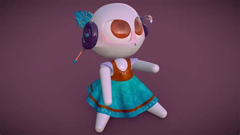 cute robot girl 3d model by emma savary ailerouge [2fc40d6