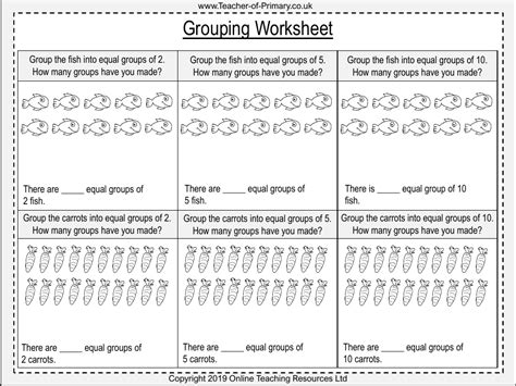 grouping making equal groups worksheet maths year