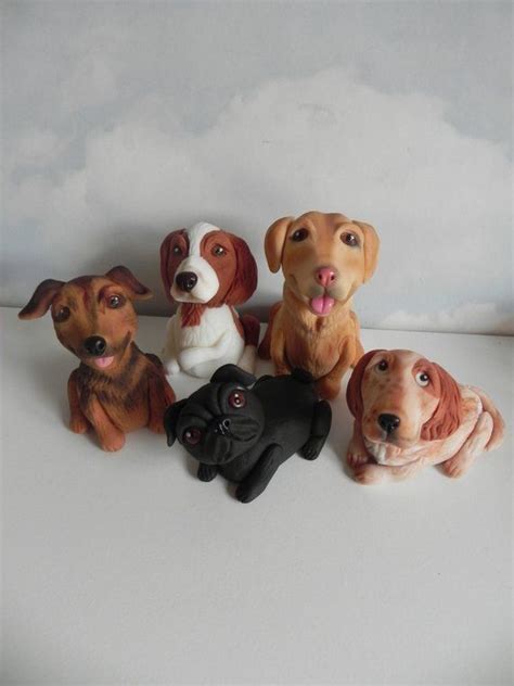 dog cake toppers custom dog topper fondant dogs birthday etsy