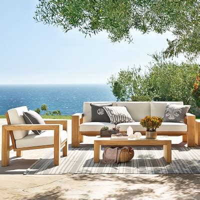 larnaca outdoor teak sofa williams sonoma