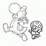 Toad Coloring Yoshi Pages Mario Coloriage Library Clipart Coloringhome Popular sketch template