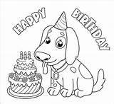 Birthday Coloring Happy Dog Pages Printable Color Print Kids Supercoloring Dogs Cake Online Drawing sketch template