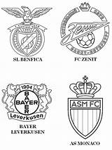 Champions Leverkusen Bayer Benfica League Fc Monaco Wappen Coloring Uefa Zenit Coloriage Sl Ligue Des Group Color Flagge sketch template