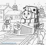 Thomas Coloring Pages Train Friends Printable Colouring Engine Christmas Tank Kids Color Steam Winter Print Diesel Snowman Book Frosty James sketch template