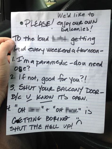 Dear Loud Sex People Funniest Notes Sent To Couples Whose Love Lives