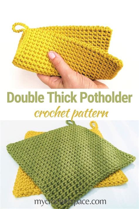 how to crochet a double thick potholder thermal stitch single crochet