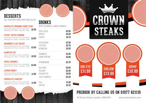 restaurants design restaurant menu  template  modification