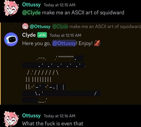 ottussy today   atclyde    ascil art  squidward atottussy atclyde    ascil