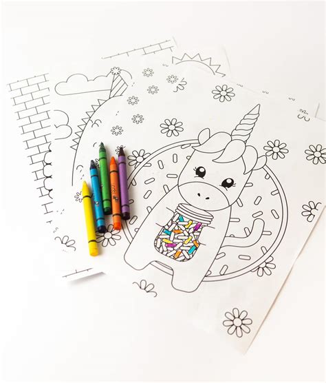 unicorn birthday cute cake coloring pages draw