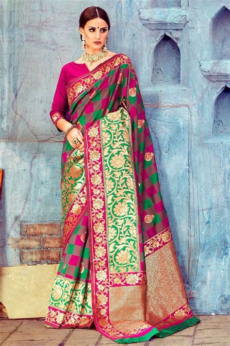 Silk Saree With Latest Blouse Designs Catalogue Online