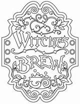 Coloring Halloween Pages Apothecary Brew Embroidery Witches Urban Threads Awesome Unique Designs Urbanthreads Adult Template Woodart sketch template