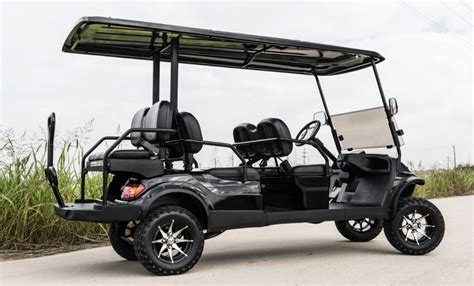 advanced ev black  seater stretch golf cart excessive carts dfw