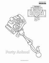 Fortnite Coloring Items Pages Animal Party sketch template