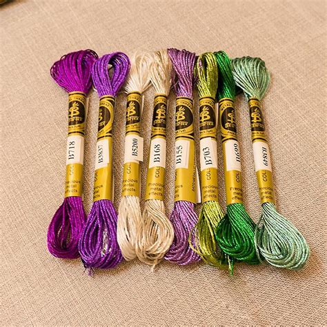 metallic shiny effect cross stitch embroidery thread diy hand knitting